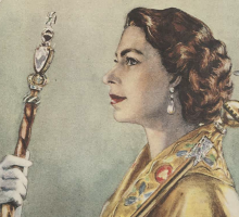 Illustration of Queen Elizabeth II at her coronation