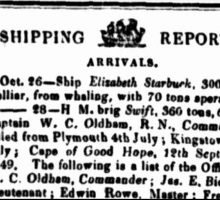 Shipping report from 'The Hobart Town Advertiser', 30 October 1849