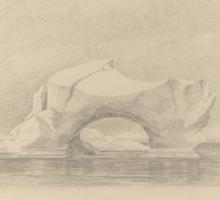 Pencil sketch of an iceberg in Antarctica by Waterschoot van de Gracht